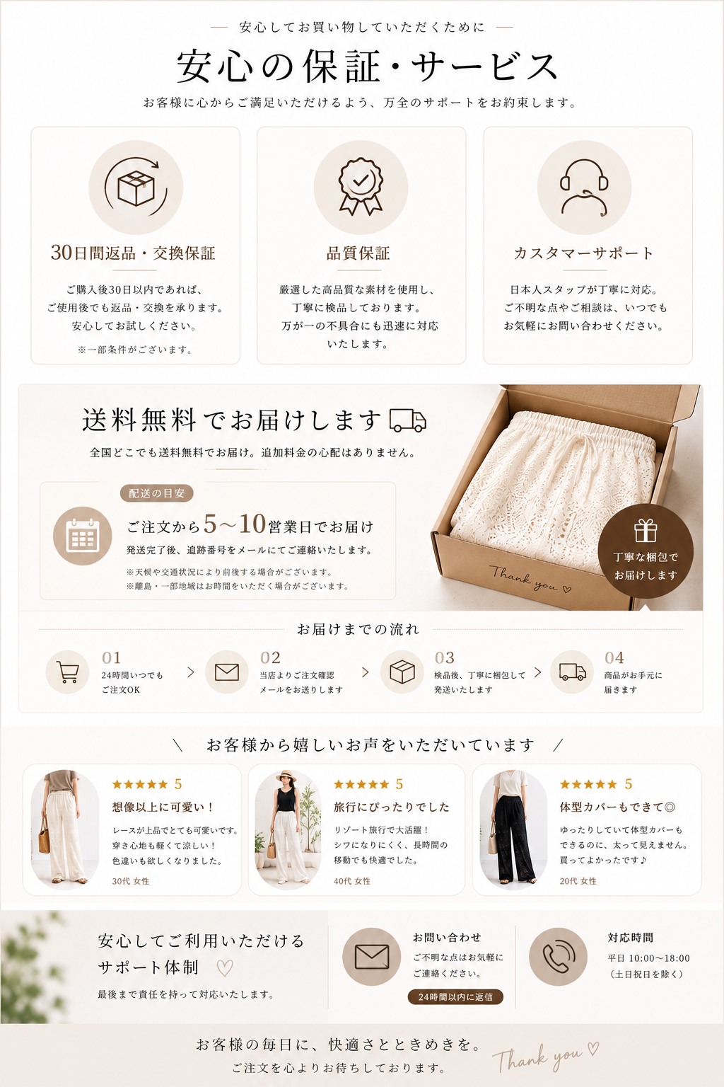 涼感カットワークレースワイドパンツ